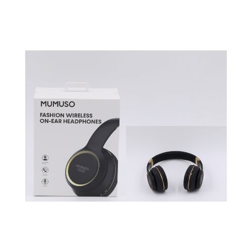 AURICULARES INALÁMBRICOS ON-EAR DE MODA (NEGRO) — MUMUSO