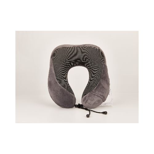 ALMOHADA PARA EL CUELLO EN FORMA DE U (DISEÑO DE JOROBA/NEGRO+GRIS) — MUMUSO