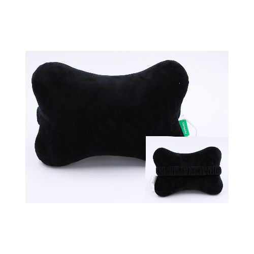 ALMOHADA PARA EL CUELLO EN FORMA DE HUESO (SUPERFICIE TERCIOPELO/NEGRO) — MUMUSO