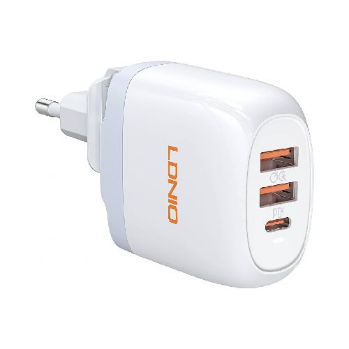 CARGADOR PARED 65W GAN PD+Q3.0+USB TIPO C BLANCO LDNIO  A3511Q  