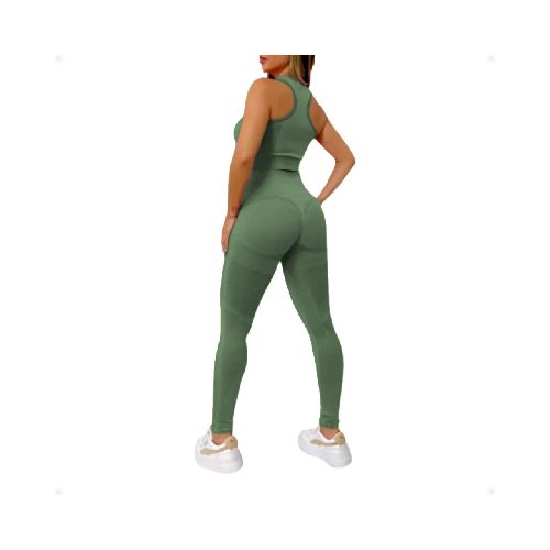 Conjunto Deportivo Push Up Calza Larga Levanta Cola Verde Talla Única  GENERICA