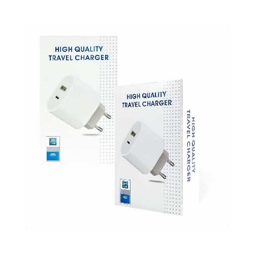 Cargador Doble USB De Pared ( Puerto Tipo-C + Puerto USB 2.1A )  