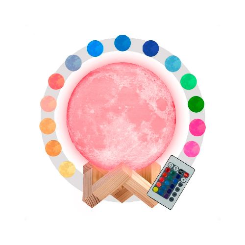 Lampara veladora luna 15 cm rgb  