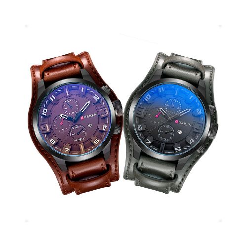 Reloj Cuero Curren 8225 Cronógrafo  CURREN