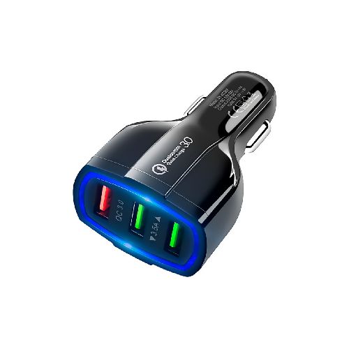 Cargador para Auto 3 Puertos USB A 35W QC 3.0 de 7AMP  