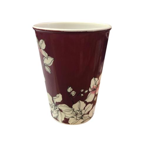 Vaso de Plástico 320 ml - FLOR BORDO  Home class