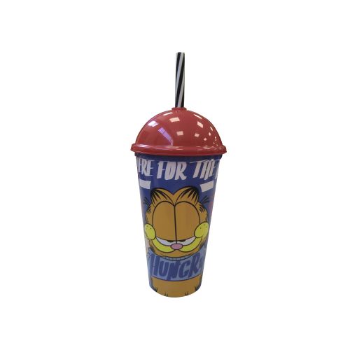 Vaso Plástico Milk Shake con Pajita Garfield 500 ml — Cartoons