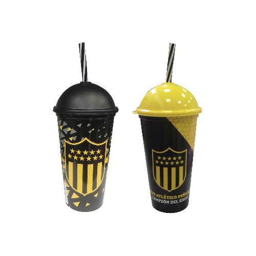 Vaso Plástico Milk Shake con Pajita Peñarol Diseño Surtidos 500 ml — Cartoons