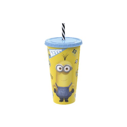 Vaso Plástico con Pajita 700ml Minions — Cartoons