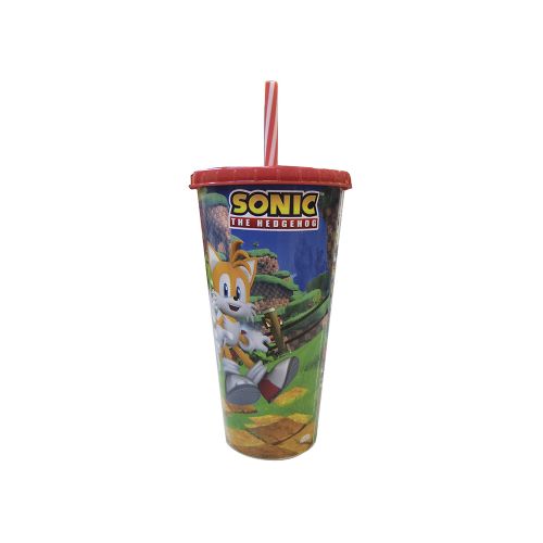 Vaso Plástico con Pajita Sonic 700ml — Cartoons