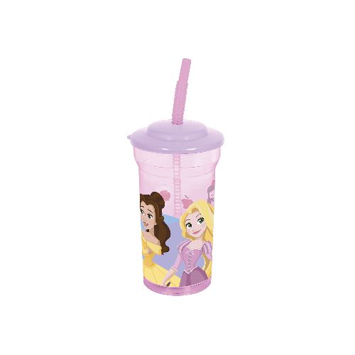 Vaso Plástico Alto con Pajita Princesas Disney 460 ml — Cartoons