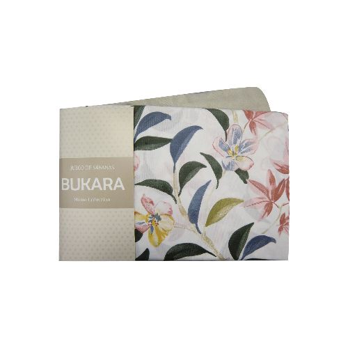 Juego Sábanas 2 plazas Bukara 100% Microfibra - 244 FLORES BEIGE — Cartoons