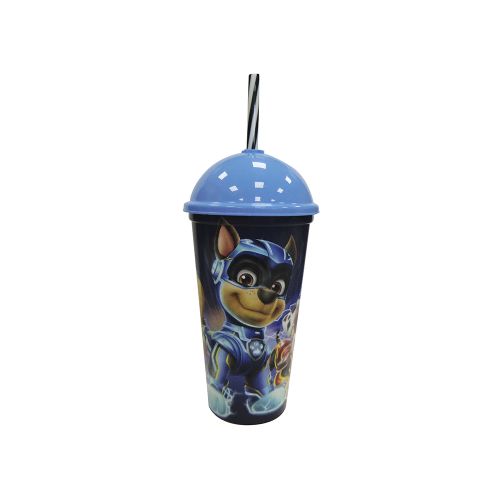 Vaso Plástico Milk Shake con Pajita Paw Patrol 500 ml - The Mighty Movie — Cartoons