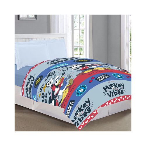 Colcha Infantil Mickey y Minnie 1 Plaza 100% Microfibra - Mickey Gris — Cartoons