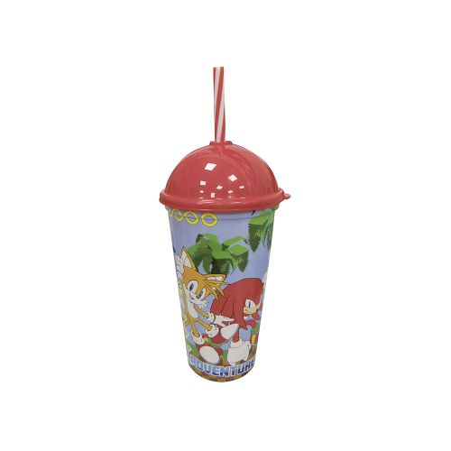 Vaso Plástico Milk Shake con Pajita Sonic 500 ml — Cartoons