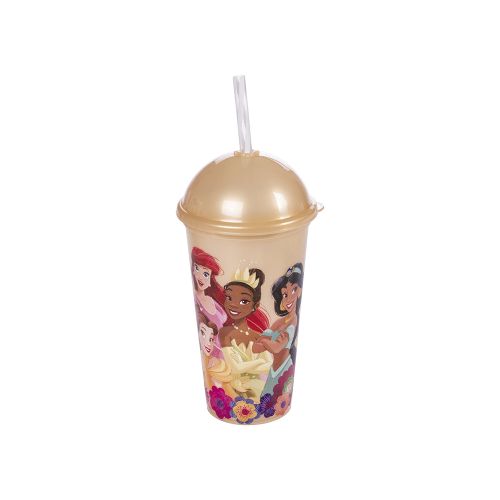 Vaso Plástico Milk Shake con Pajita Princesas Disney 500 ml — Cartoons