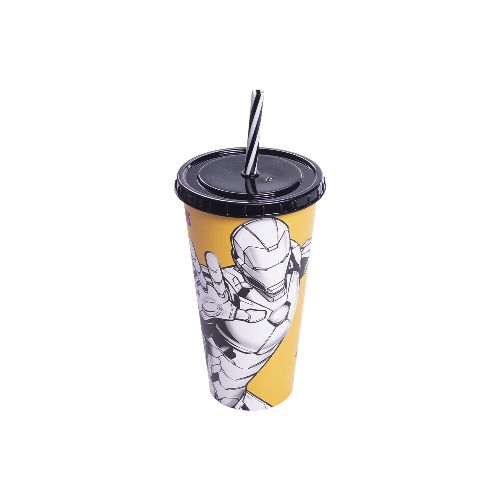 Vaso Plástico con Pajita 700ml - AVENGER IRONMAN — Cartoons