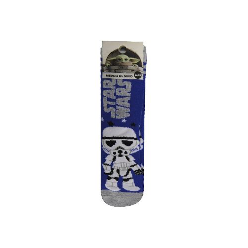 Medias Infantiles Star Wars Azul Oficial Talle 19/30 — Cartoons