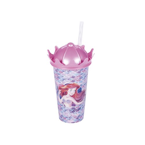 Vaso Plástico Milk Shake con Forma y Pajita Princesas Disney 500 ml - ROSA — Cartoons