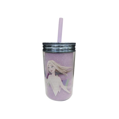 Vaso con Pajita Brillante Frozen 370 ml — Cartoons