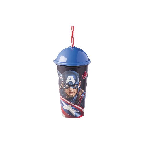 Vaso Plástico Milk Shake con Pajita 500 ml - CAPITAN AMERICA — Cartoons