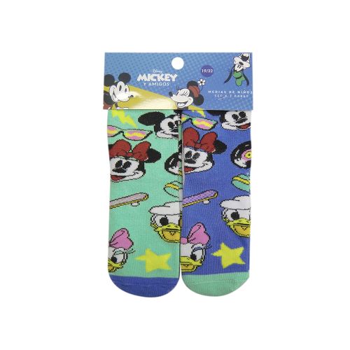 Pack x 2 Medias Infantiles Mickey y Sus Amigos Talle 19/30 — Cartoons