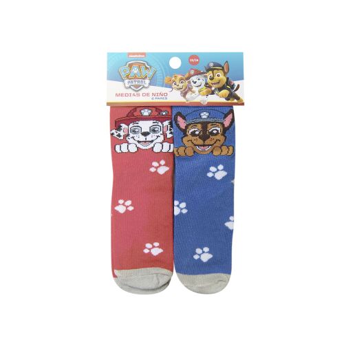 Pack x 2 Medias Infantiles Paw Patrol Azul/Rojo Talle 19/30 — Cartoons