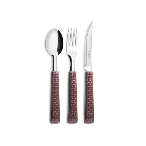 Set x 3 Cubiertos Mango Rattan Simonaggio — Cartoons