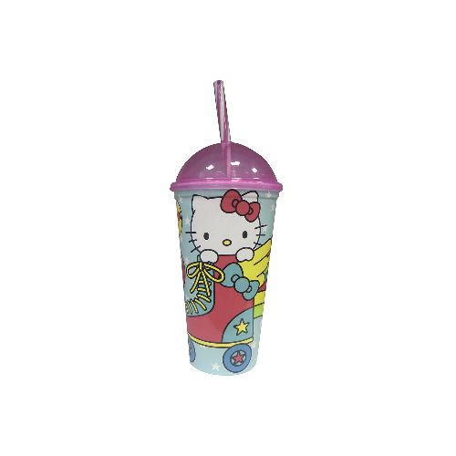 Vaso Plástico Milk Shake con Pajita Hello Kitty 500 ml  Hello kitty