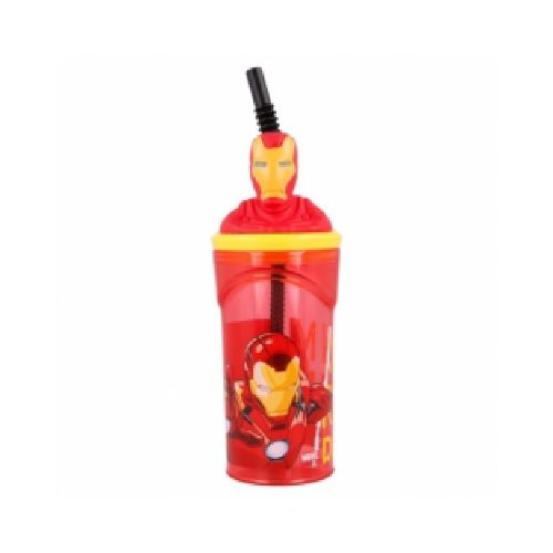 Vaso Alto con Forma 3D 18 cm 360ml - Ironman — Cartoons