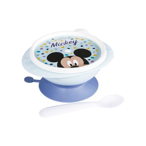 Set Plato con Ventosa y Cuchara Mickey Bebé 240 ml — Cartoons