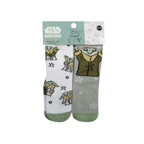 Pack x 2 Medias Infantiles Baby Yoda Talle 19/30 — Cartoons