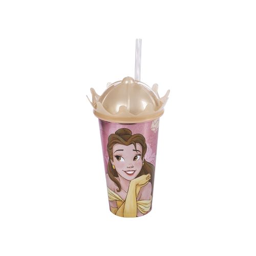 Vaso Plástico Milk Shake con Forma y Pajita Princesas Disney 500 ml - CORAL — Cartoons