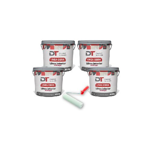 Pintura Latex Interior Antihongos 4 x 20 lts + Rodillo  DT