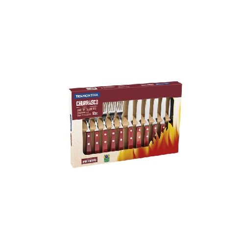 Set Cubiertos 12 pz. Camping Asado Tramontina Mango Madera  TRAMONTINA