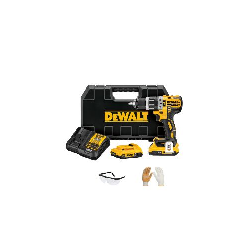 Taladro Atornillador c/Perc DeWalt 20V + 2 Bat + 1 Carg  