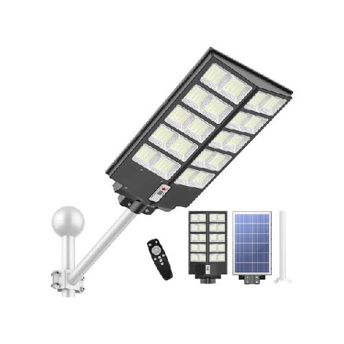 Foco Solar Led 400w Exterior C/ Sensor+control Y Brazo Metal  