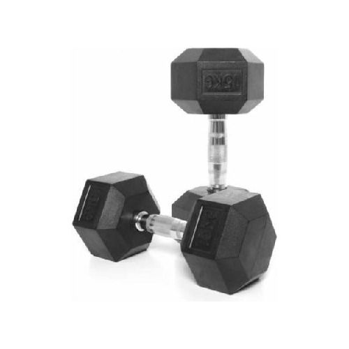 Mancuerna Dumbbell Hexagonal Engomada 15 Kg Entrenamiento  