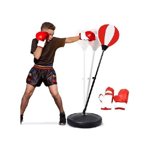 Pera Pelota Saco De Boxeo Con Base Y Guantes  