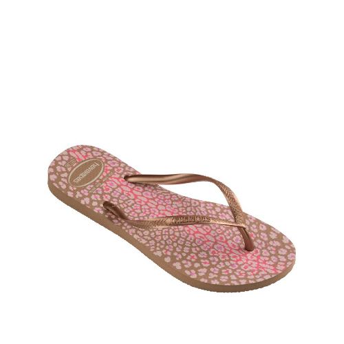 Sandalia de Mujer Havaianas Slim Animals Havaianas - Rosa - Dorado — Peppos