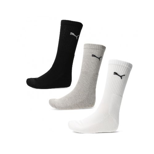 Medias Unisex Puma Pack x3 Puma - Blanco - Gris - Negro — Peppos