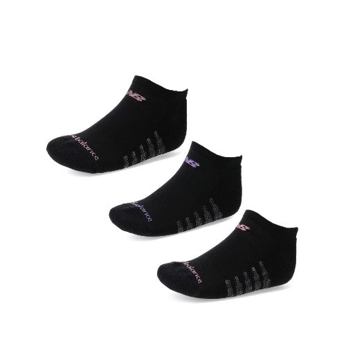 Medias de Mujer New Balance x3 Show New Balance - Negro - Gris - Rosado — Peppos