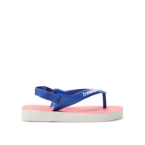 Sandalia de Niños Havaianas Baby Logomania Havaianas - Blanco - Azul — Peppos