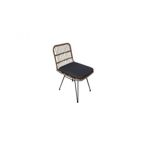 SILLA DE COMEDOR RATTAN Y METAL NATURAL — Alfa Ventas