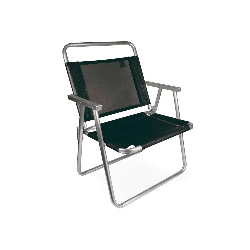 SILLA PLEGABLE DE ALUMINIO OVERSIZE NEGRO 5868 — Alfa Ventas