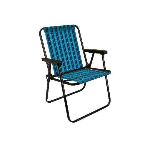 SILLA PLEGABLE ALTA CUADROS ACERO MOR 2052 AZUL — Alfa Ventas