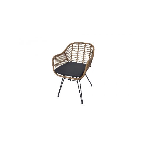 SILLA DE COMEDOR C/POSABRAZOS RATTAN Y METAL — Alfa Ventas