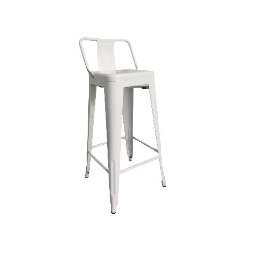 TABURETE TOLIX BLANCO CON RESPALDO BC-234 — Alfa Ventas