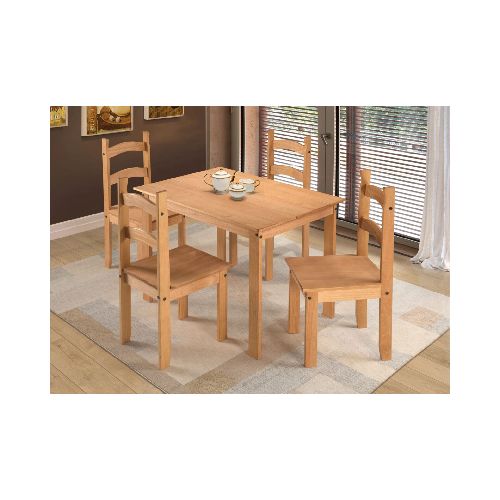 JUEGO DE COMEDOR MADERA MACIZA 4 SILLAS JC2024 — Alfa Ventas