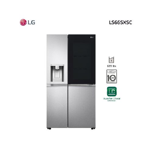 Refrigerador inverter 637L Side by Side InstaView, Cratf Ice™ y ThinQ™ LS66SXSC LG LS66SXSC